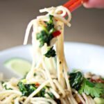 recipe vegan gluten-free garlicky greens pasta gomasio