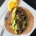 Recipe vegan mushroom-avocado breakfast burrito