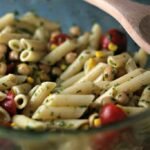 corn tomato pasta salad with cilantro vinaigrette vegan gluten free recipe