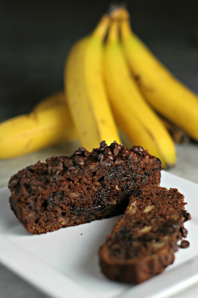 double chocolate banana bread vegan gluten free recipe