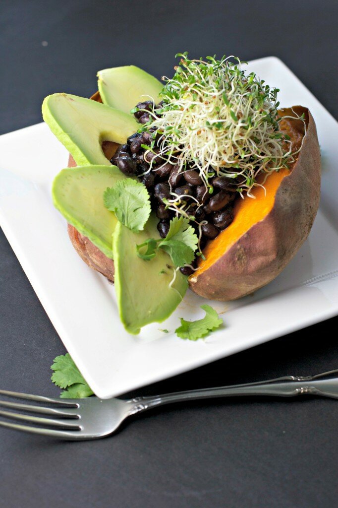 loaded sweet potatoes with chipotle lime tahini sauce vegan gluten free best recipe
