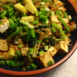 kale and asparagus pineapple fried rice with maple glazed tofu vegan gluten free best recipe