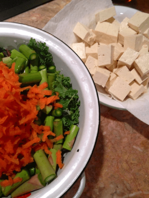 kale and asparagus pineapple fried rice with maple glazed tofu vegan gluten free recipe