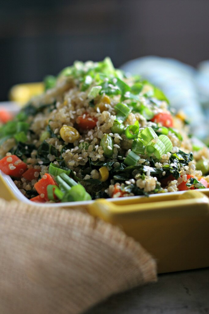 kale and quinoa fried rice vegan gluten free recipe