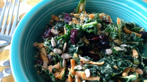 kale salad with sweet tahini dressing vegan gluten free best recipe