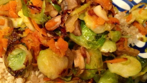 meatless monday brussels sprout hash vegan gluten free recipe