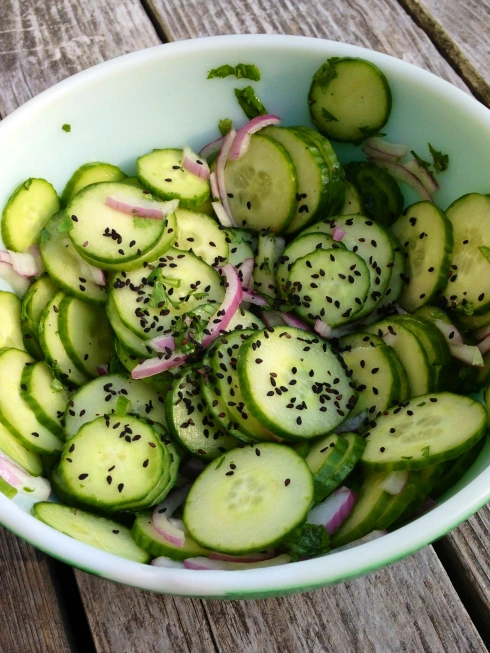 sweet spicy sesame cucumber salad vegan gluten free best recipe