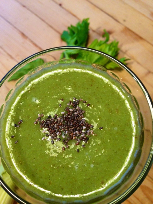 the wake up call celery chia green smoothie vegan gluten free best recipe